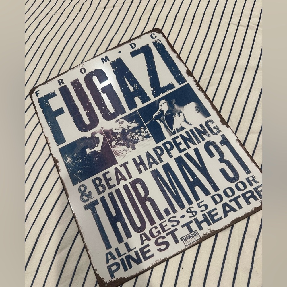 Fugazi Concert metal Poster Sign - Blue and White - Picture 5 of 13